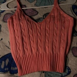 Light Pink Knitted Crop Top🎀🤍